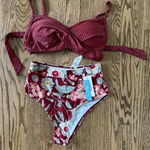 Cupshe Floral Bikini top and bottom